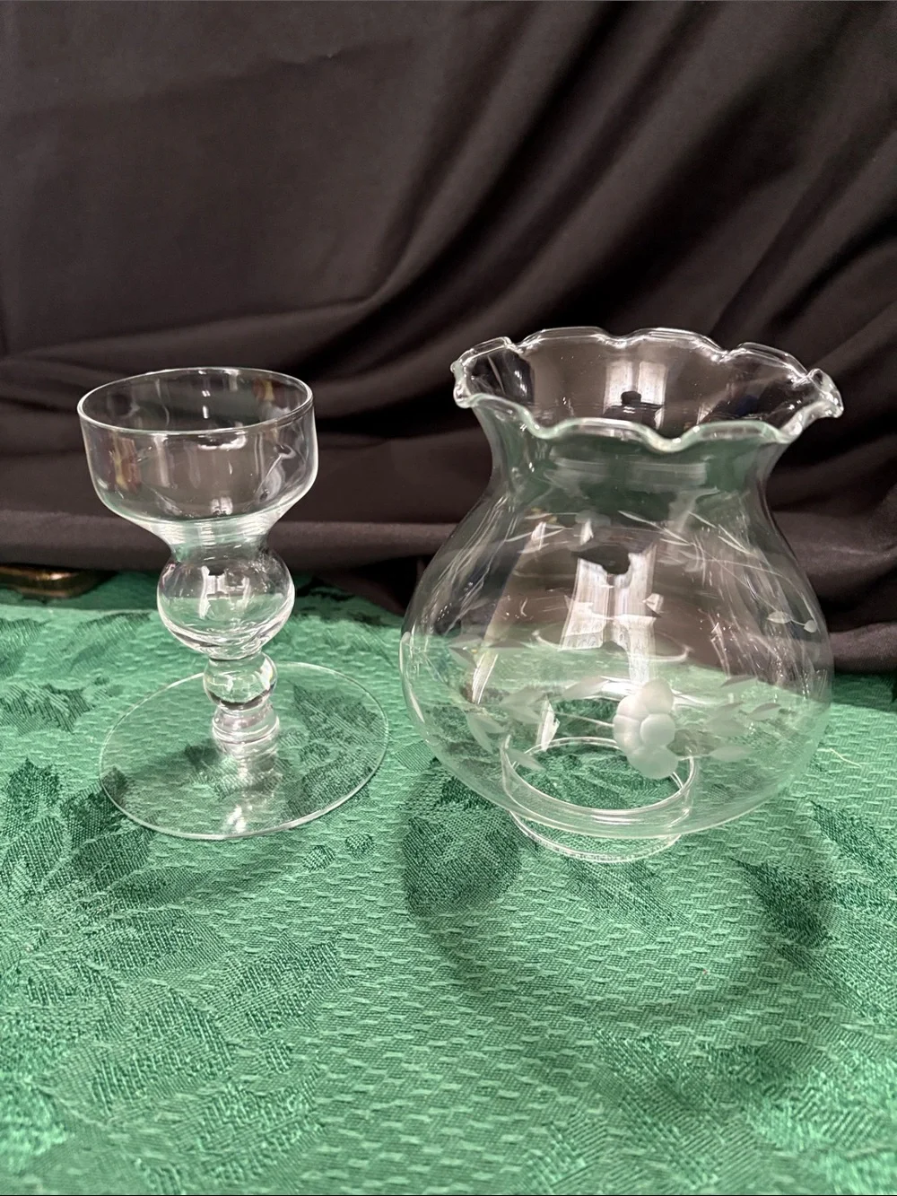Princess House Handblown Crystal Heritage Hurricane Candlestick #410